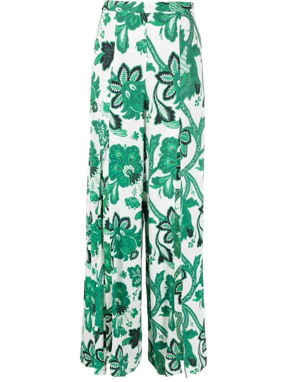 ETRO floral-print wide-leg trousers - Green von ETRO