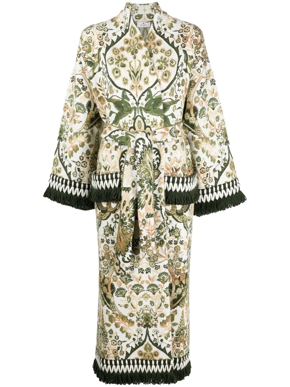 ETRO floral-print wrap coat - Green von ETRO