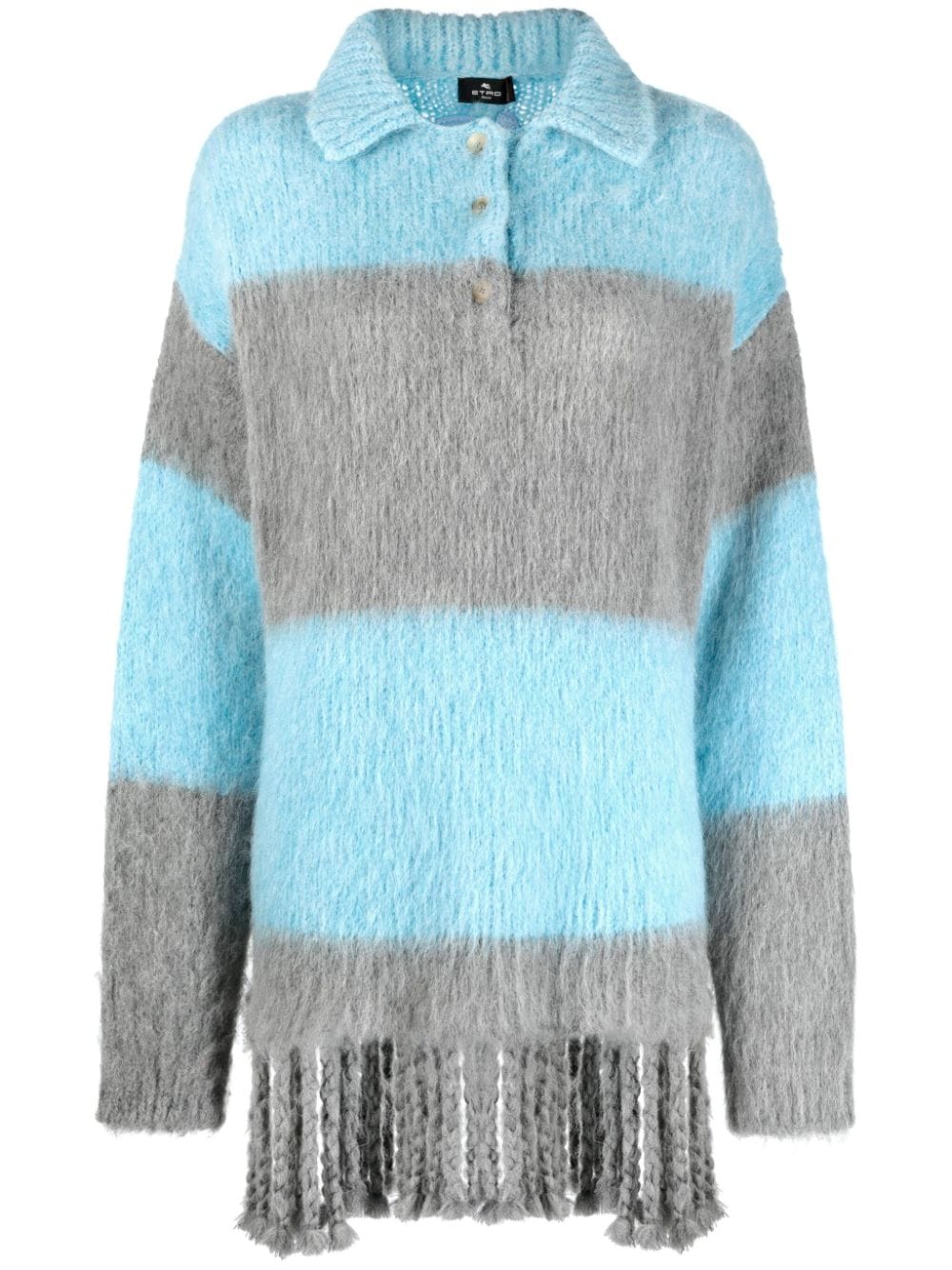 ETRO fringed-edge sweater minidress - Grey von ETRO