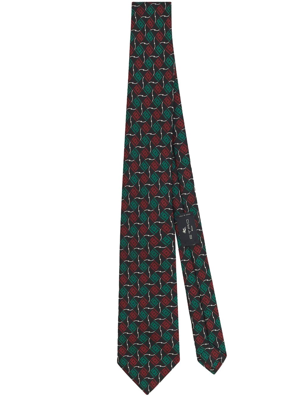 ETRO geometric-pattern silk tie - Green von ETRO