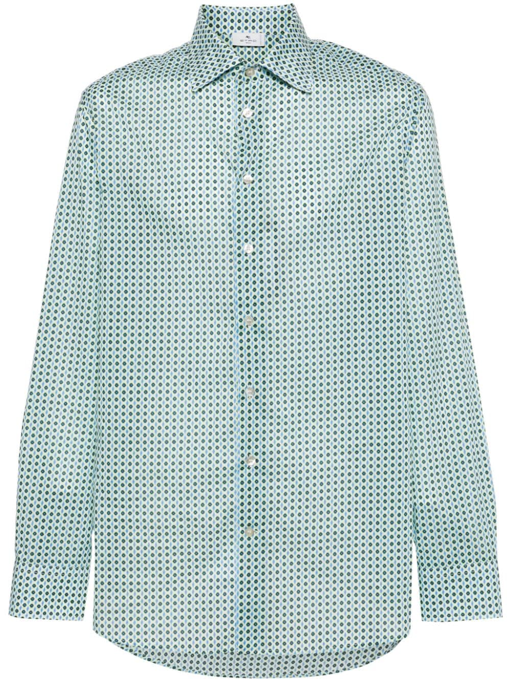 ETRO geometric-print cotton shirt - Blue von ETRO