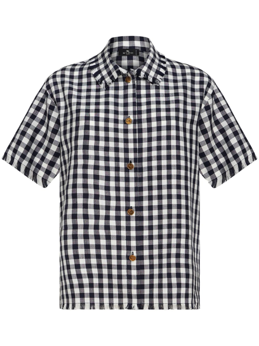 ETRO gingham-check short-sleeve shirt - Black von ETRO