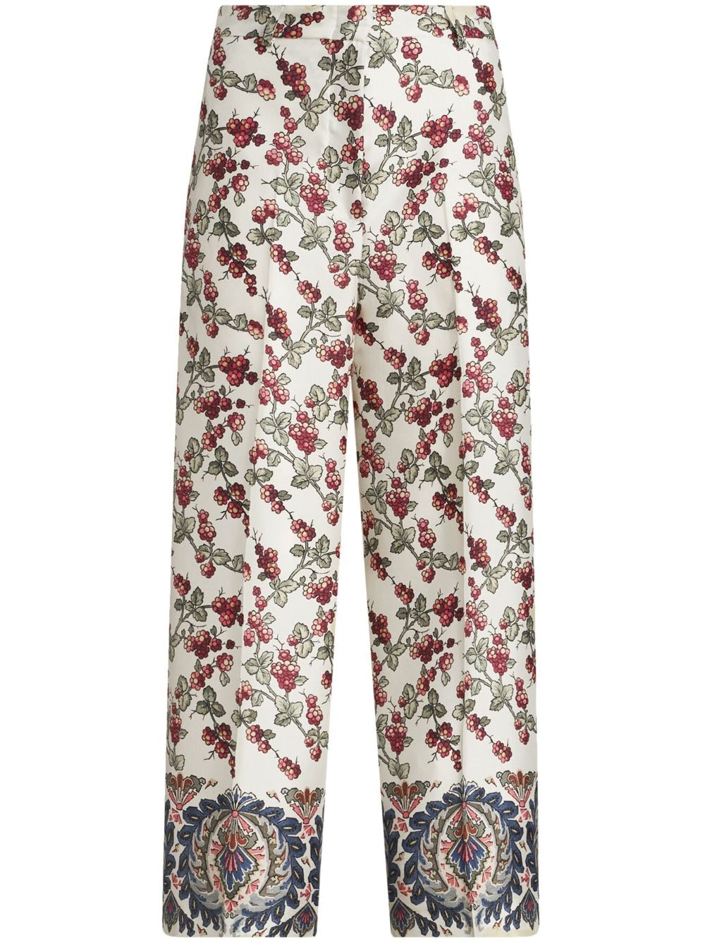 ETRO grape-print cropped trousers - White von ETRO