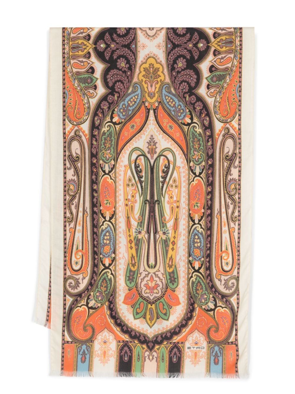 ETRO graphic-print cashmere-blend scarf - Neutrals von ETRO