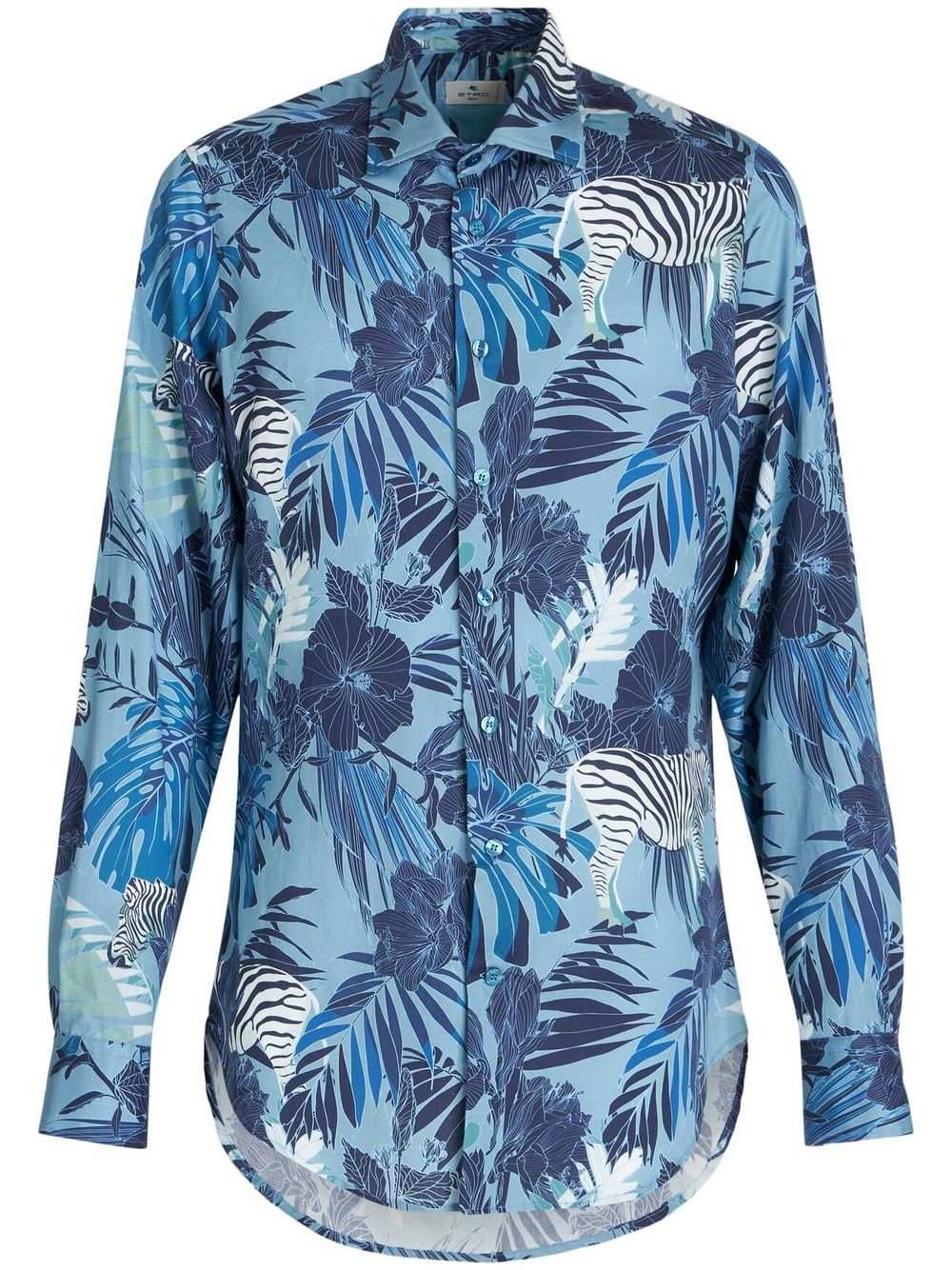 ETRO graphic-print long-sleeve shirt - Blue von ETRO