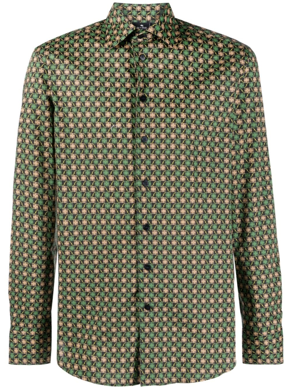 ETRO graphic-print long-sleeve shirt - Green von ETRO