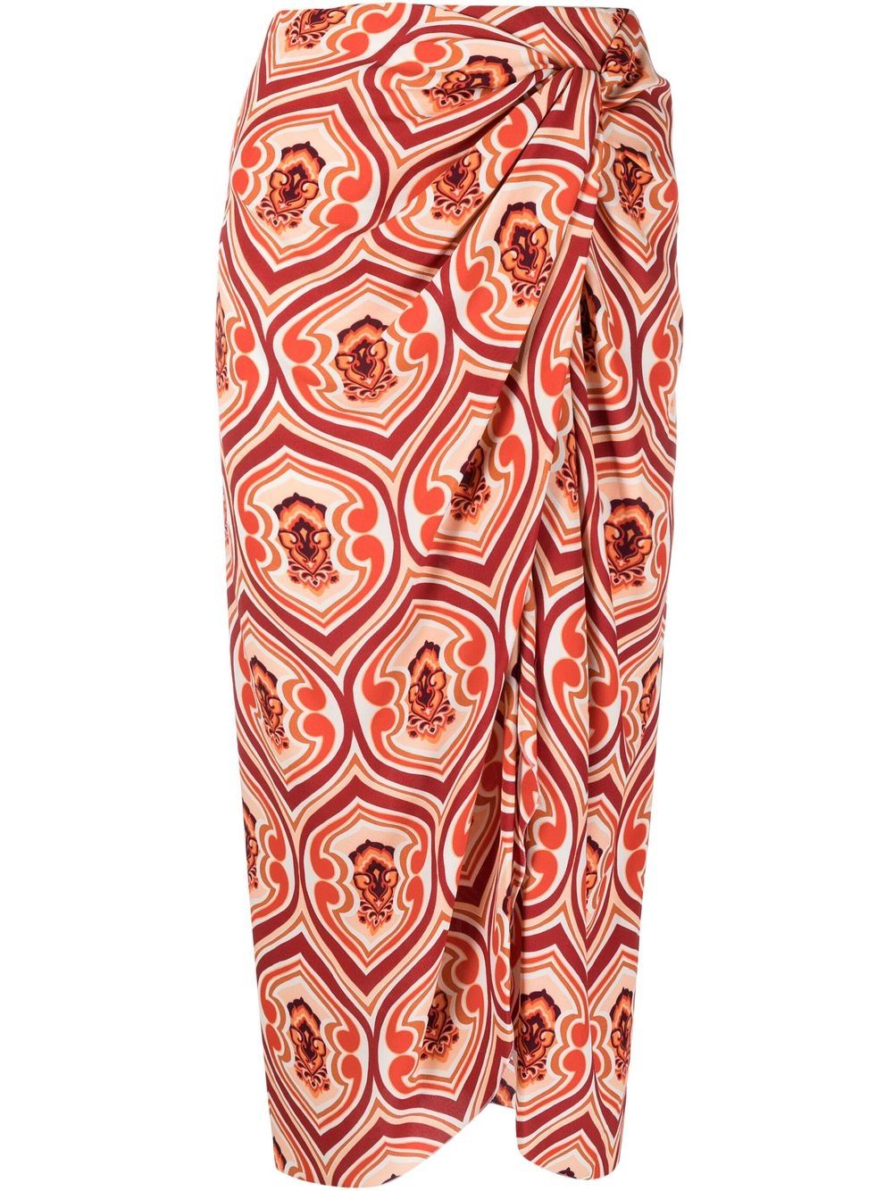 ETRO graphic-print sarong skirt - Orange von ETRO