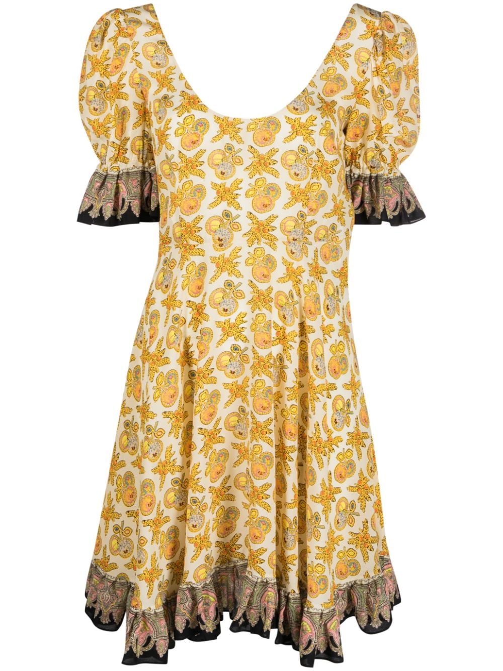ETRO graphic-print silk dress - Yellow von ETRO