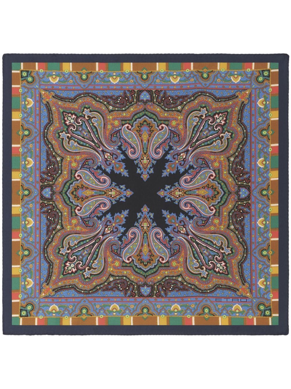 ETRO paisley-print silk pocket square - Blue von ETRO