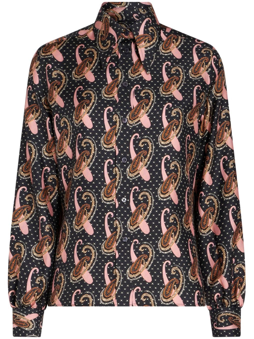 ETRO graphic-print silk shirt - Blue von ETRO