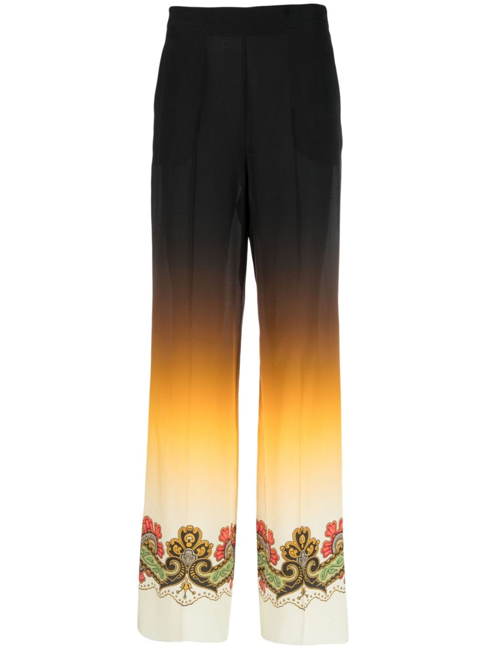 ETRO graphic-print straight-leg trousers - Black von ETRO