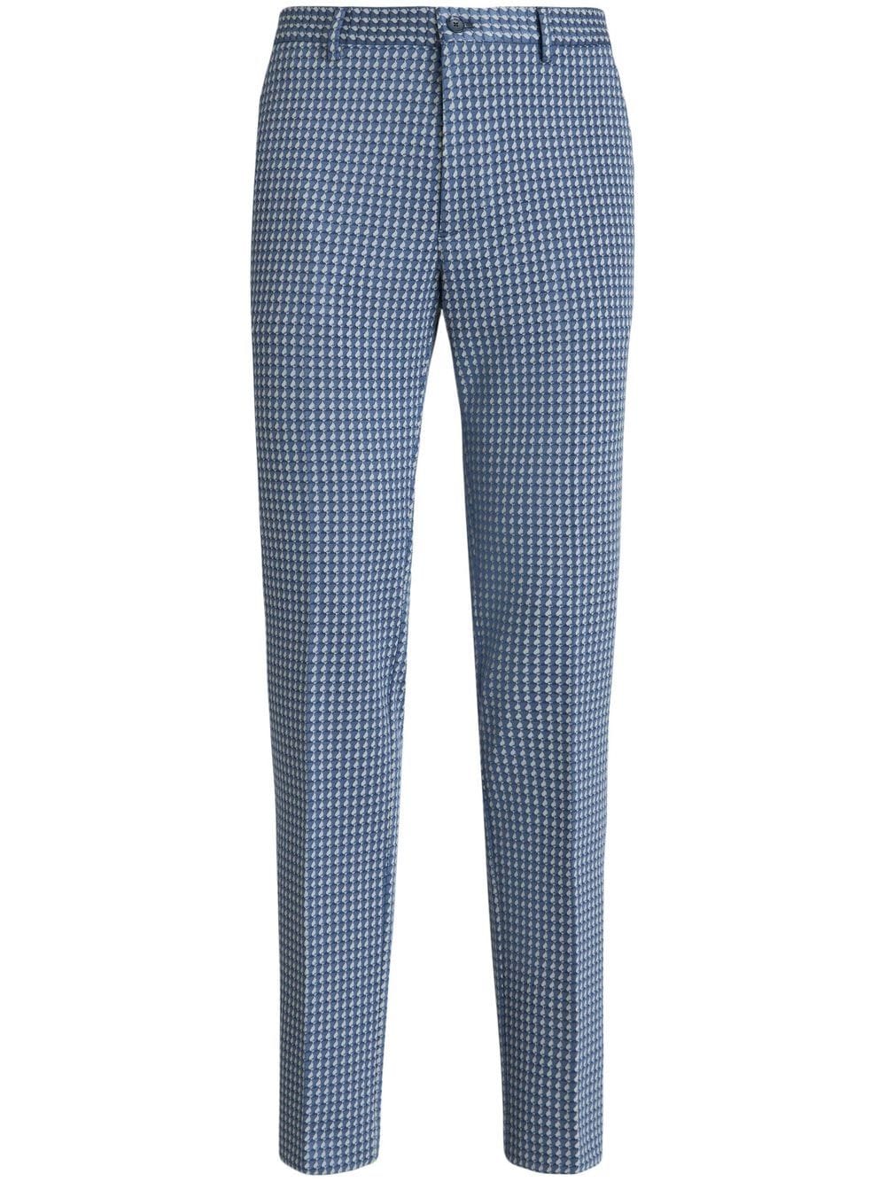 ETRO graphic-print tailored trousers - Blue von ETRO