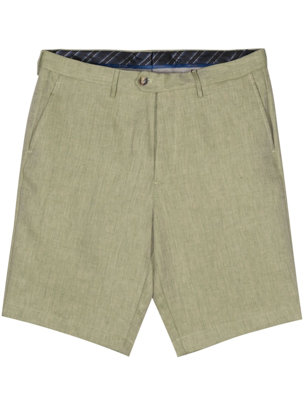 ETRO herringbone linen bermuda shorts - Green von ETRO