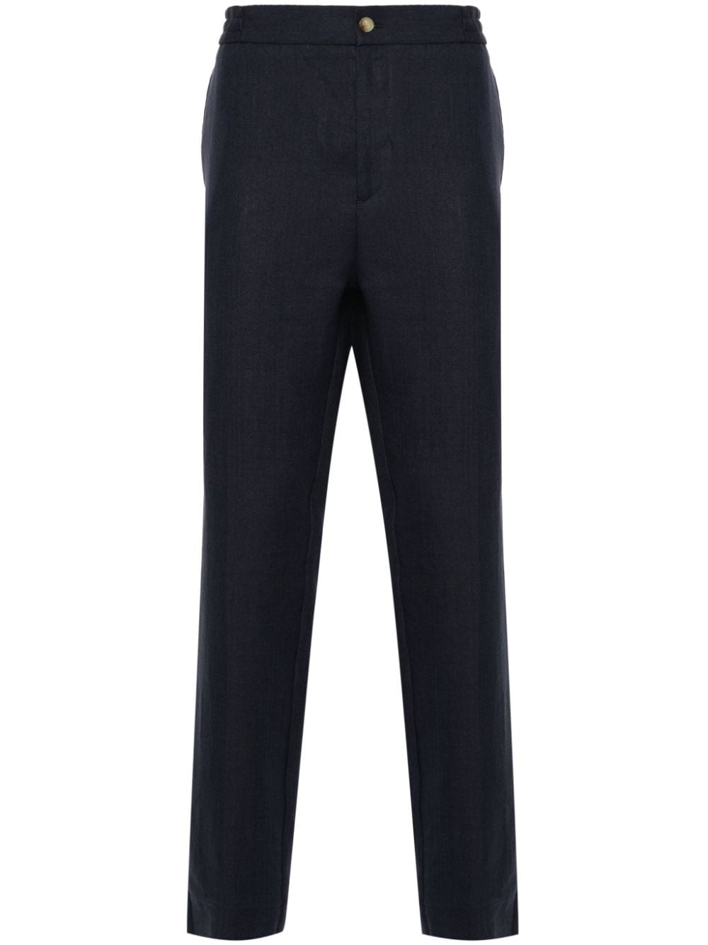 ETRO herringbone linen trousers - Blue von ETRO