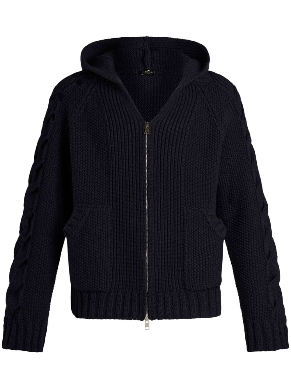 ETRO hooded cable-knit cardigan - Blue von ETRO