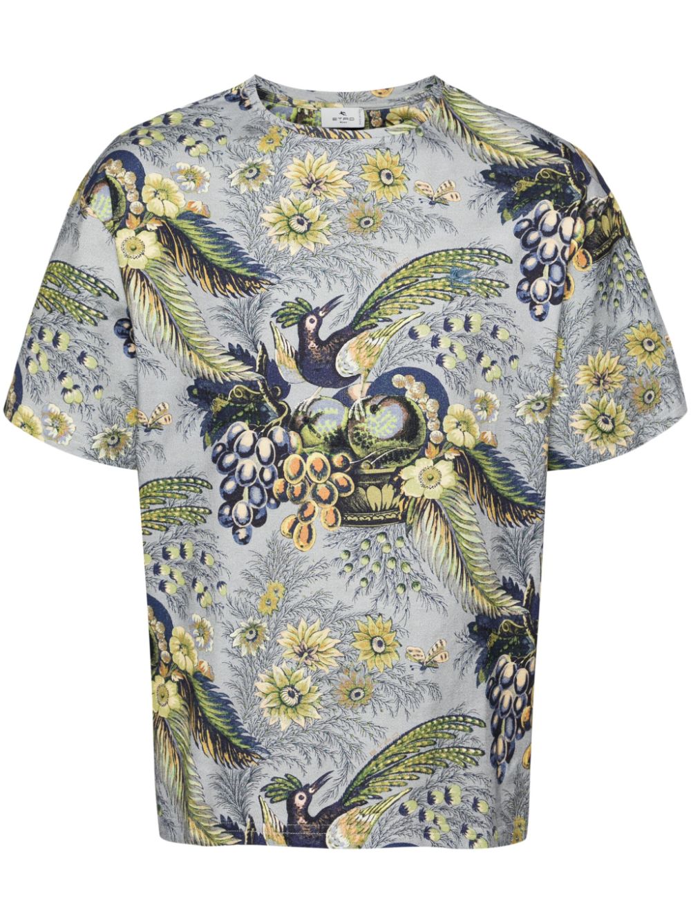 ETRO illustration-print cotton T-shirt - Blue von ETRO