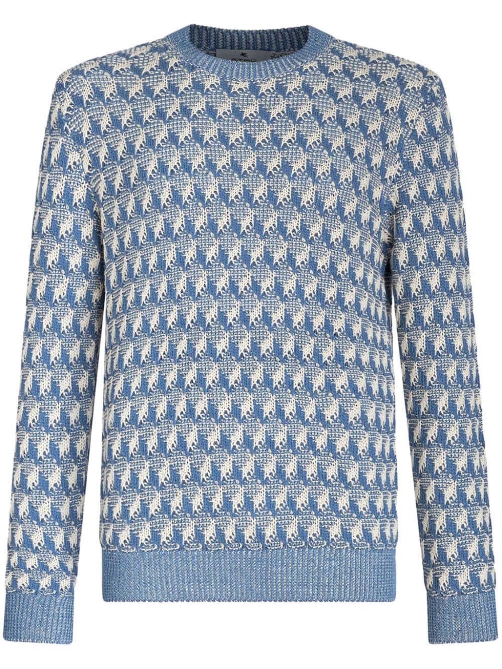 ETRO intarsia-knit cotton jumper - Blue von ETRO