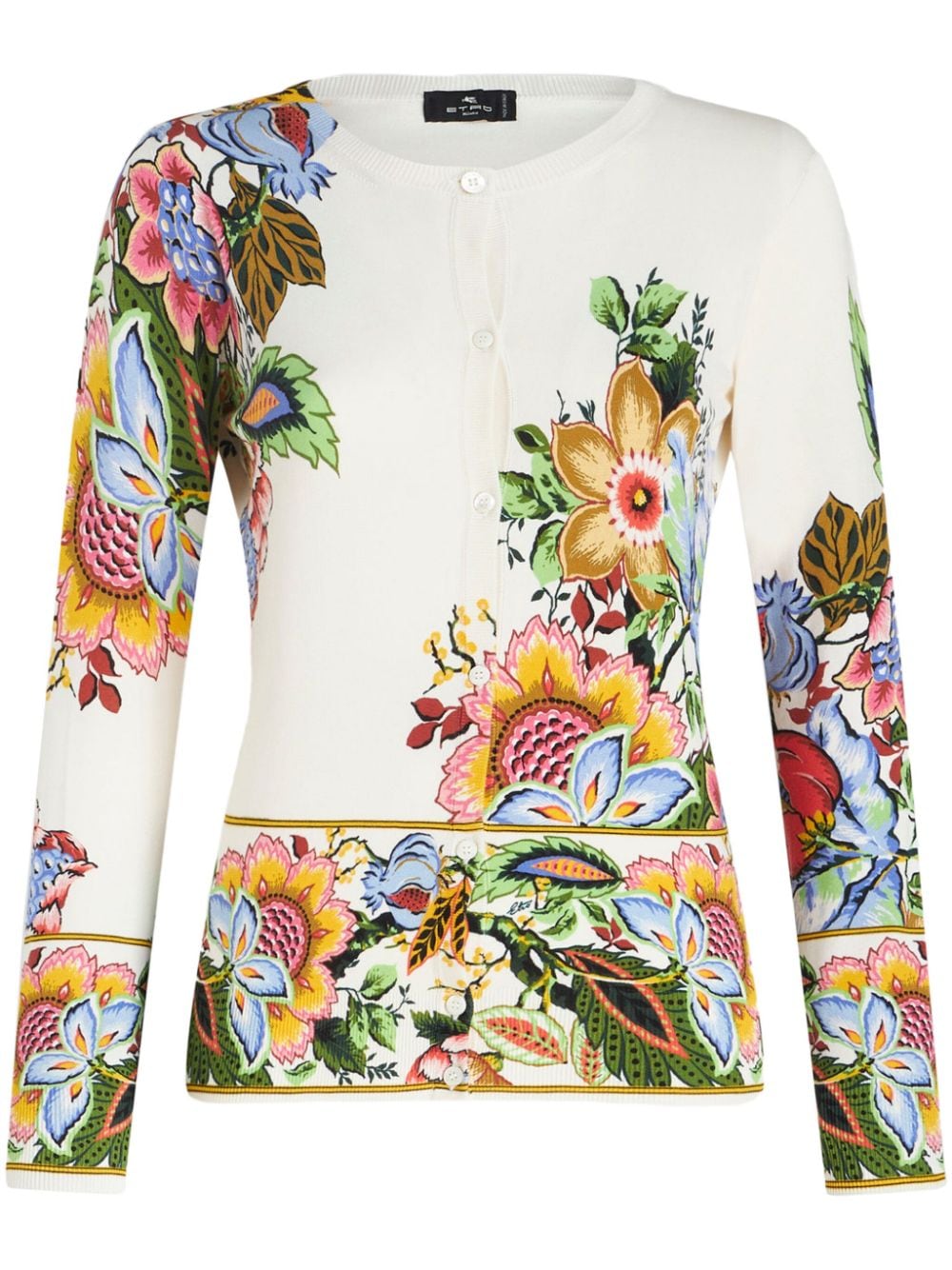 ETRO intarsia-knit silk blend cardigan - White von ETRO