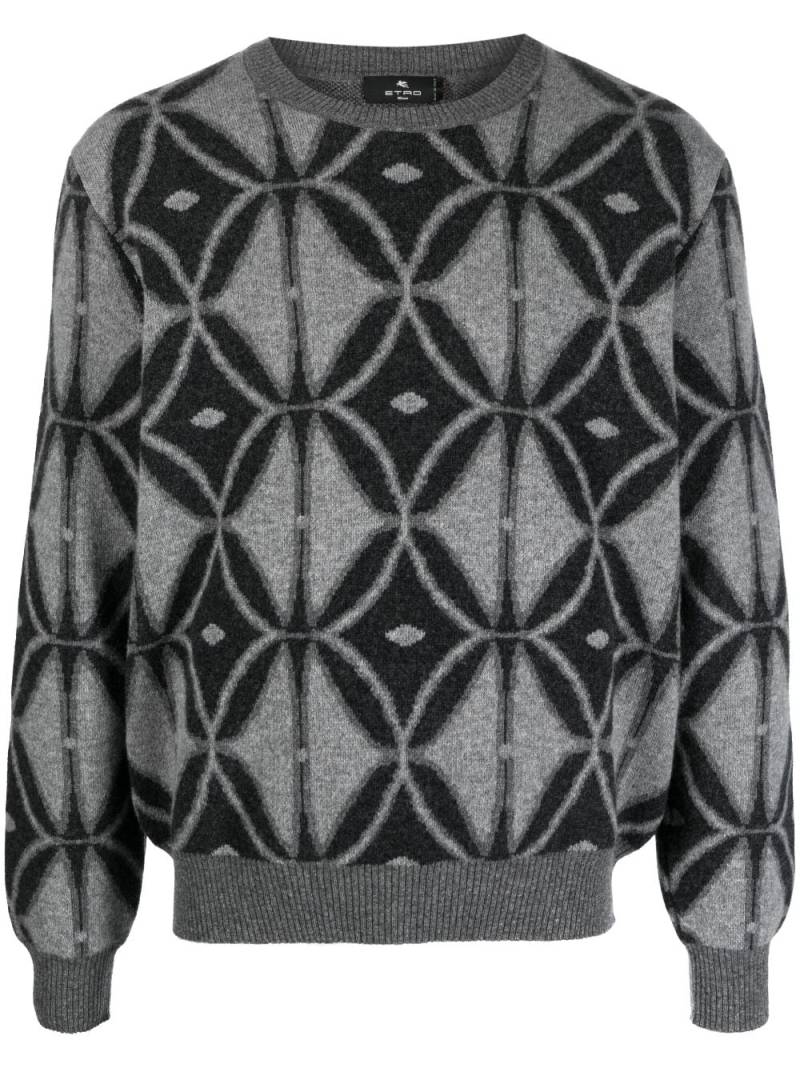 ETRO intarsia-knit wool jumper - Grey von ETRO