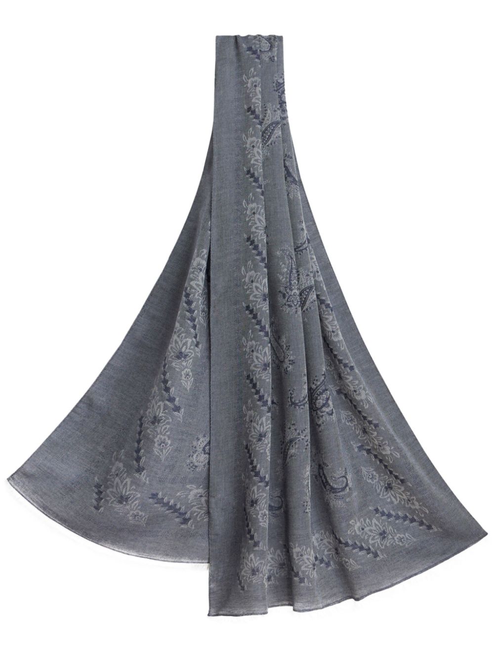 ETRO jacquard cotton-cashmere scarf - Grey von ETRO