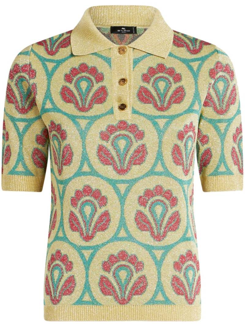 ETRO jacquard knit polo shirt - Yellow von ETRO