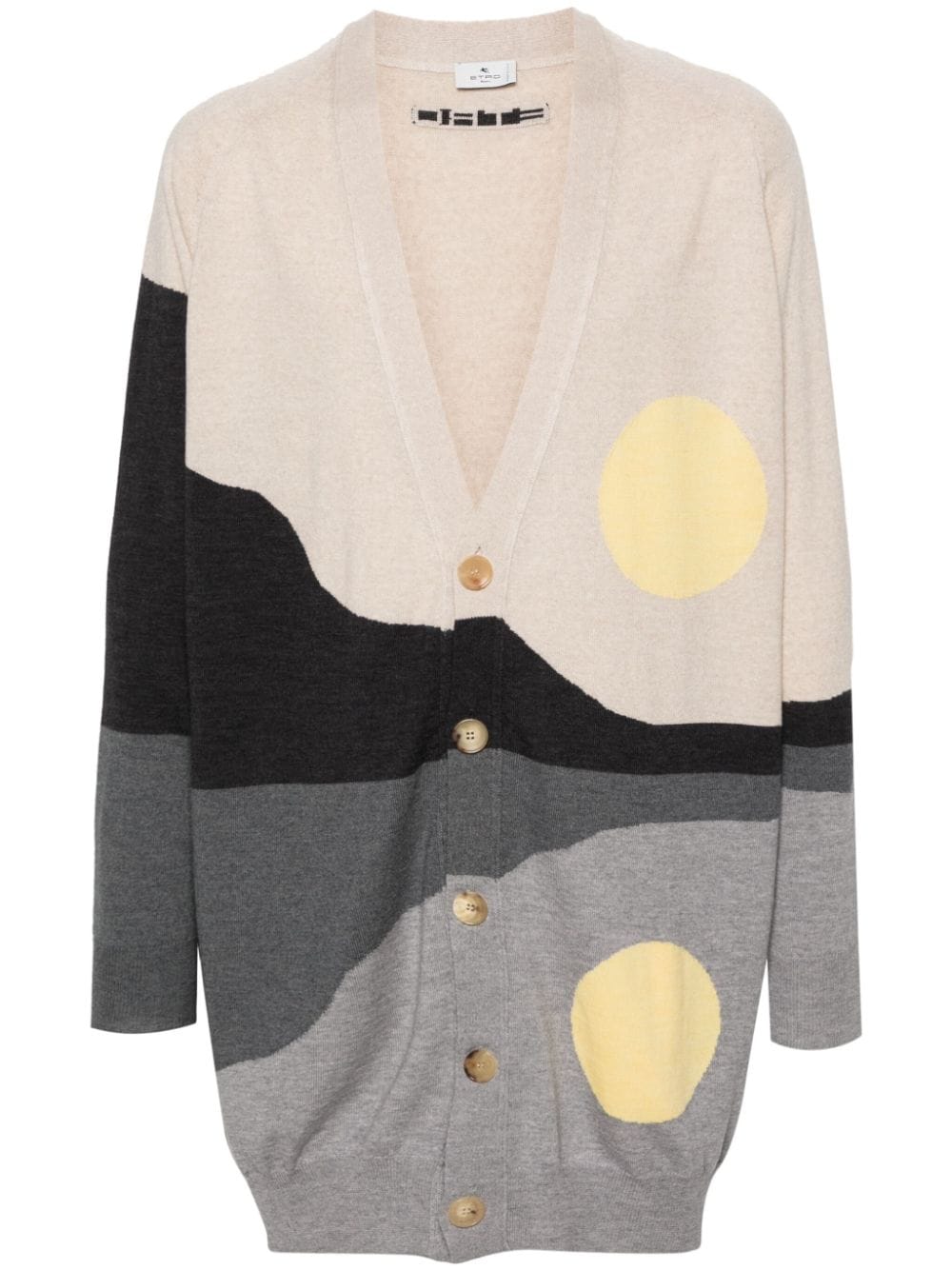 ETRO patterned-jacquard wool cardigan - Neutrals von ETRO