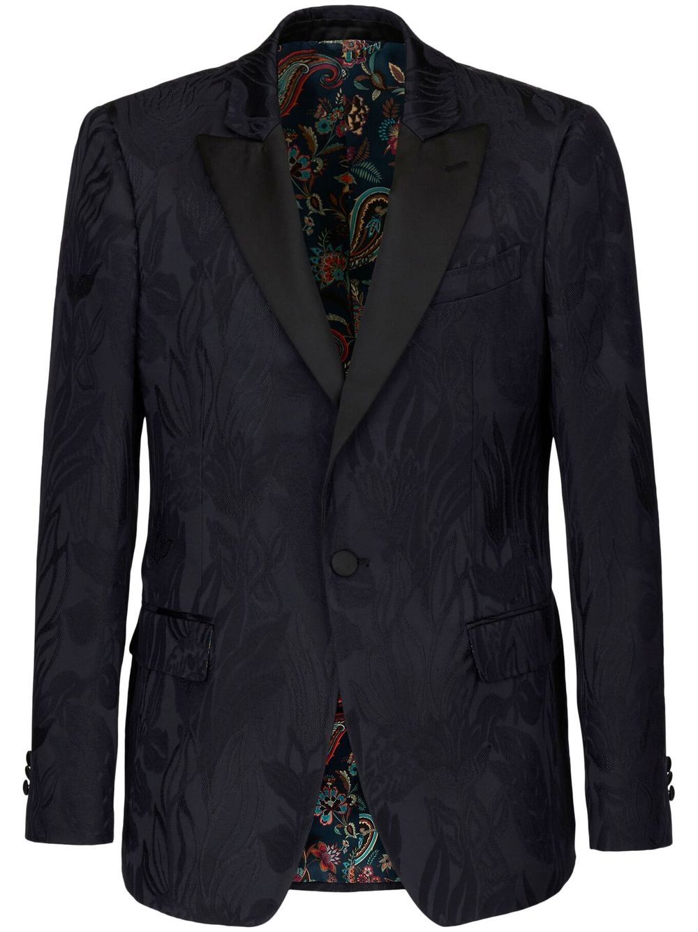 ETRO leaf-print tailored blazer - Black von ETRO