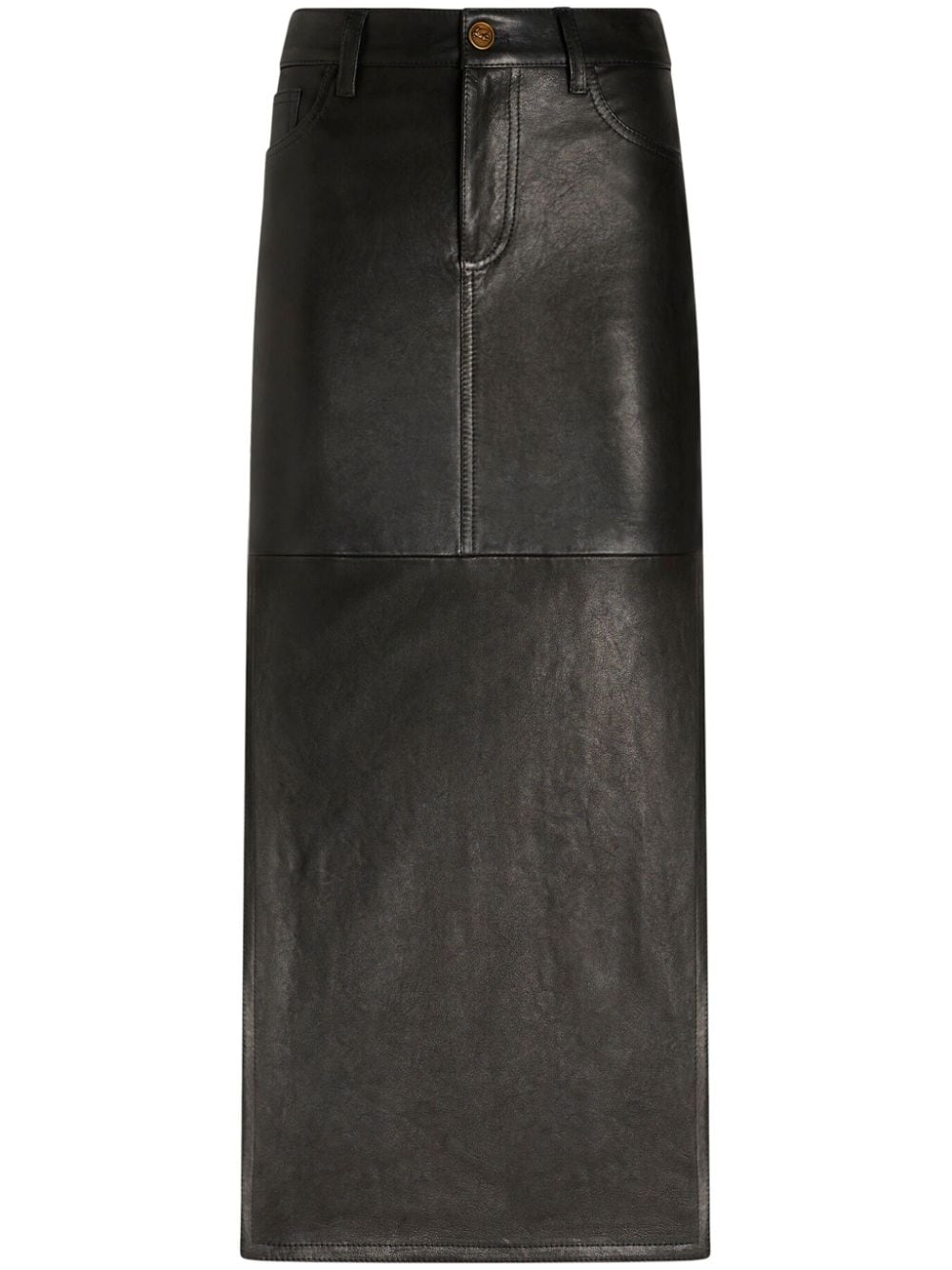 ETRO leather midi skirt - Black von ETRO