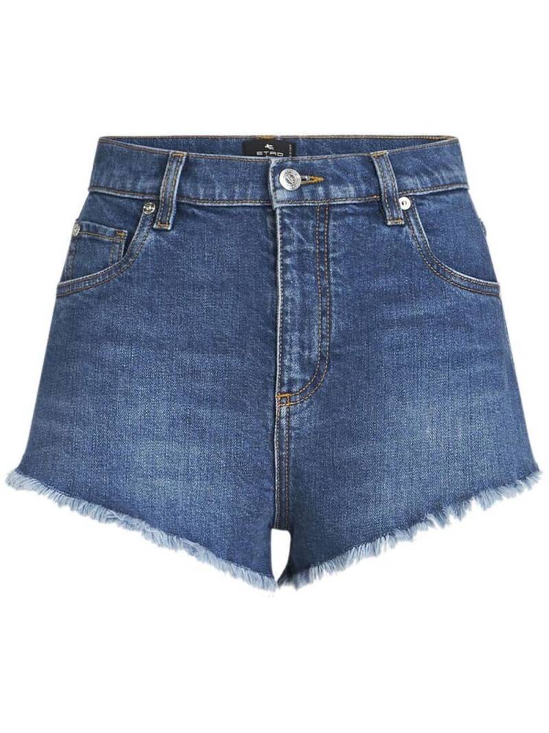 ETRO logo-appliqué denim mini shorts - Blue von ETRO