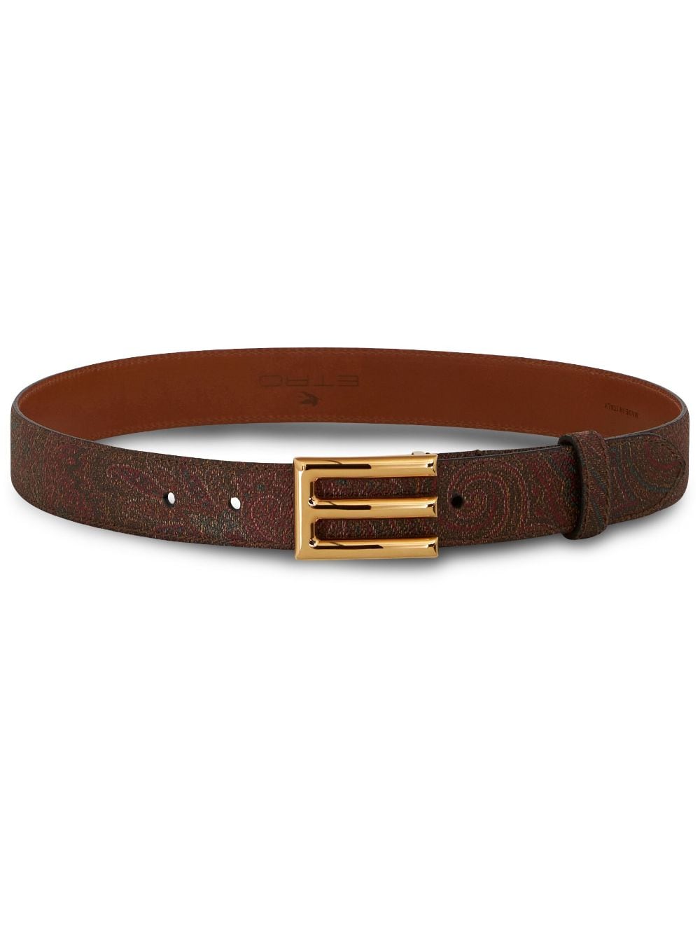 ETRO logo-buckle paisley leather belt - Red von ETRO