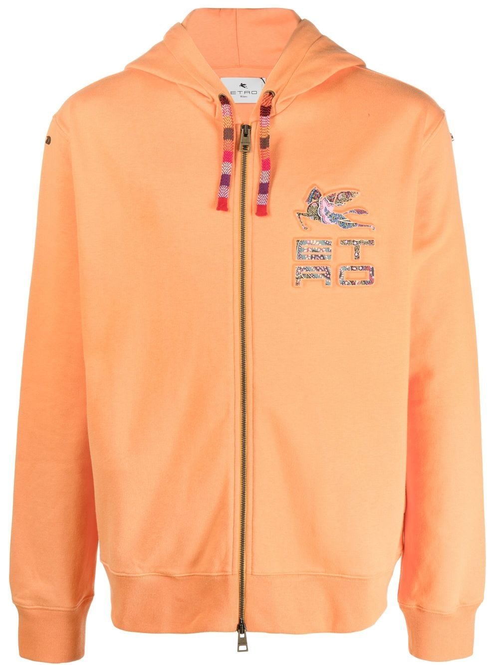 ETRO logo-debossed zip-up hoodie - Orange von ETRO