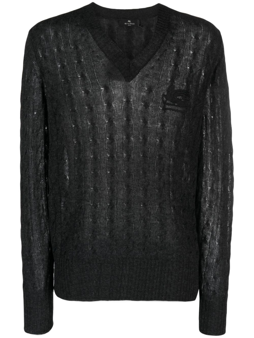 ETRO logo-embroidered cashmere jumper - Grey von ETRO