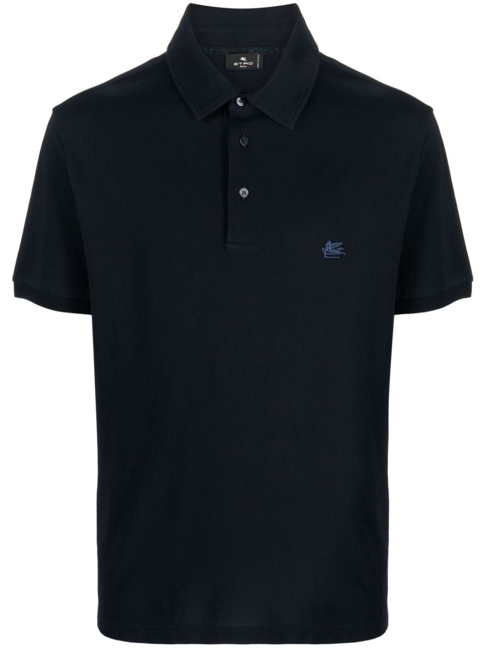 ETRO logo-embroidered cotton polo shirt - Blue von ETRO
