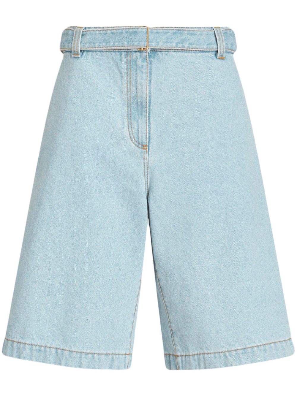 ETRO logo-embroidered denim bermuda shorts - Blue von ETRO