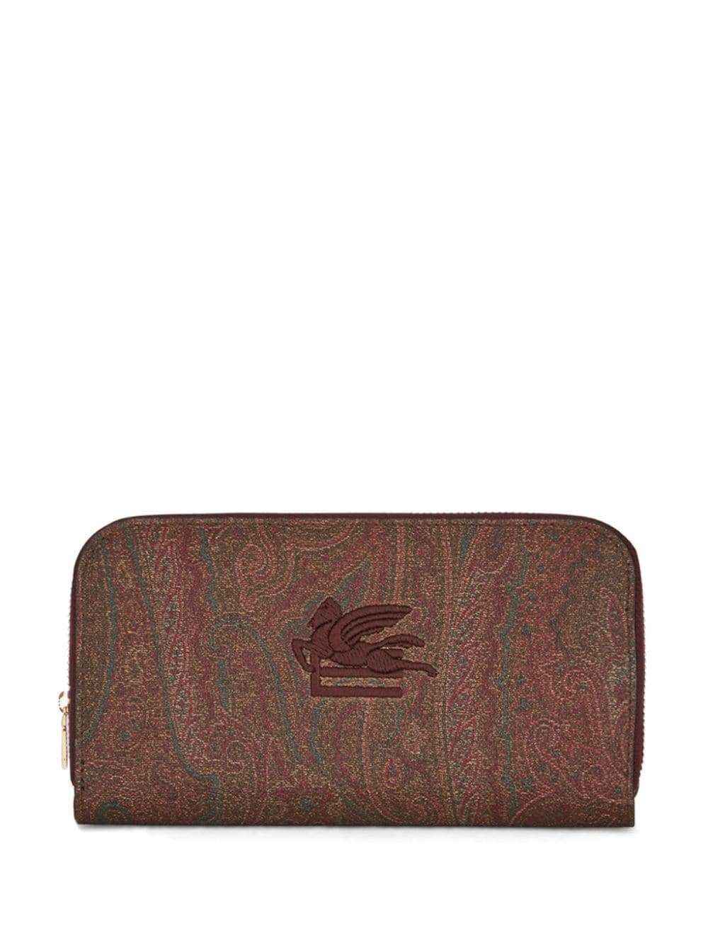 ETRO logo-embroidered leather wallet - Brown von ETRO