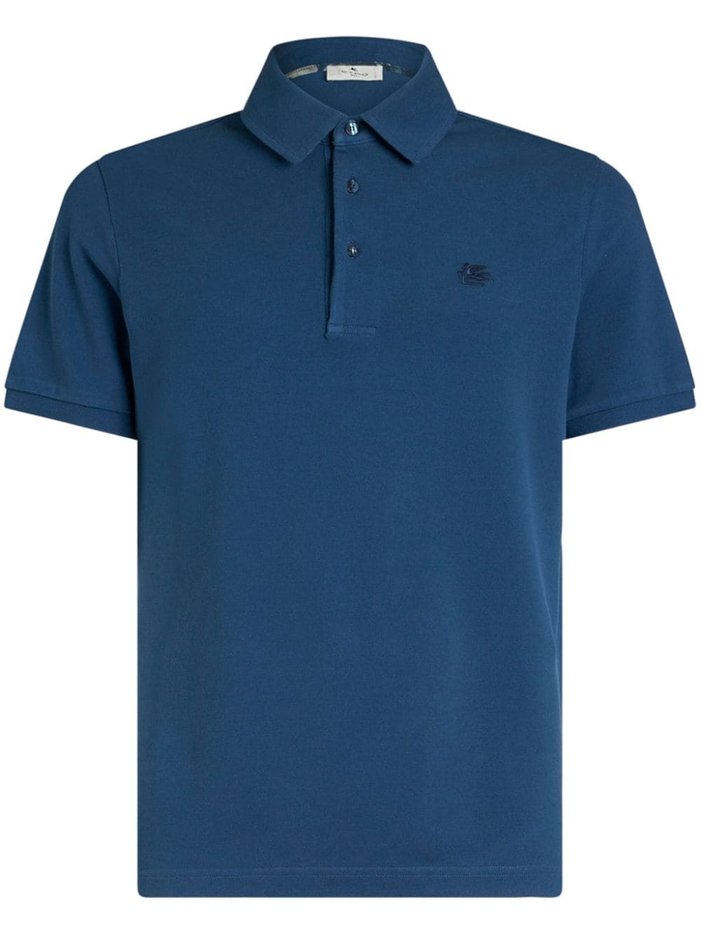 ETRO logo-embroidered piqué polo shirt - Blue von ETRO