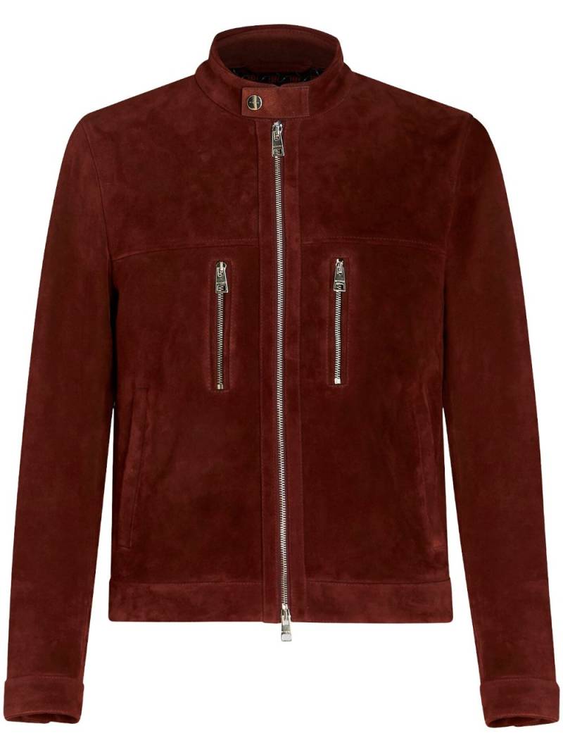 ETRO logo-embroidered suede coat von ETRO