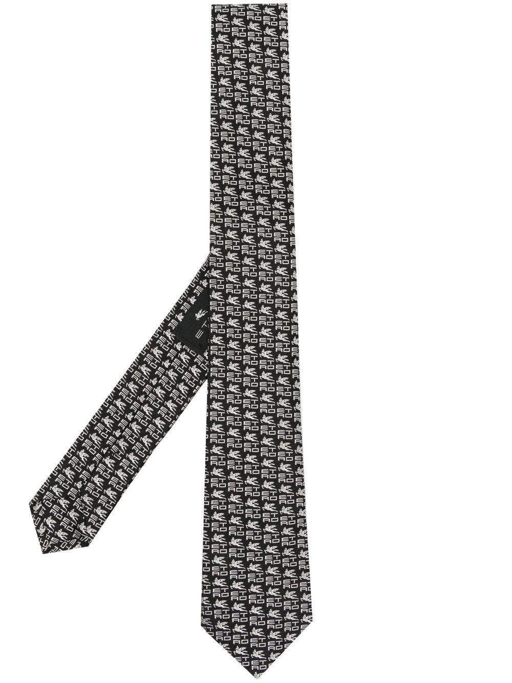 ETRO logo-jacquard silk tie - Black von ETRO