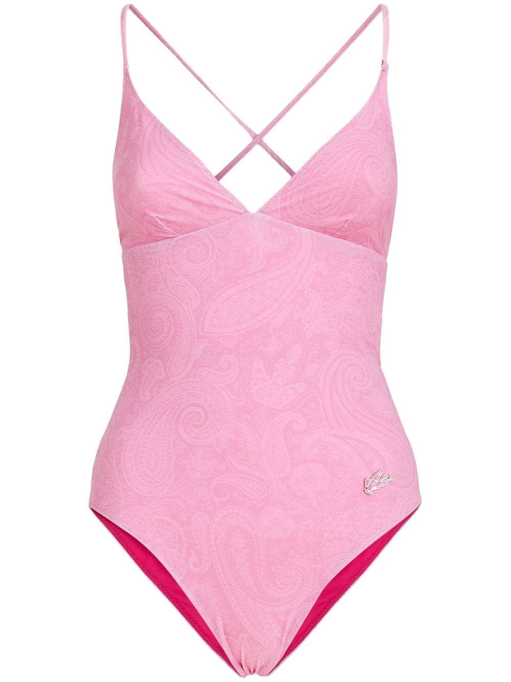 ETRO logo-patch detail swimsuit - Pink von ETRO