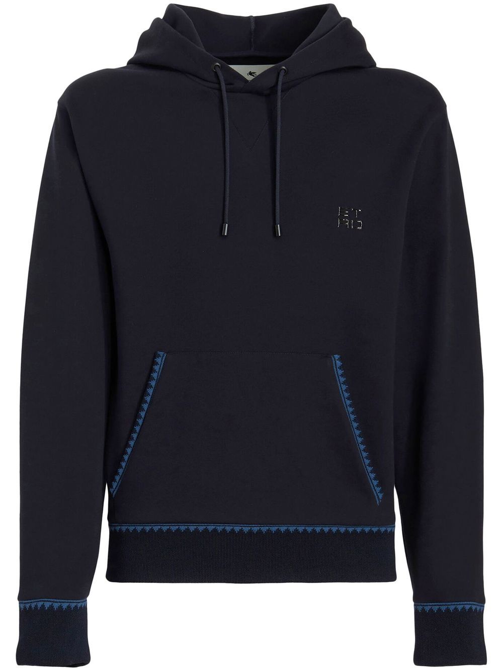 ETRO logo-patch pullover hoodie - Blue von ETRO