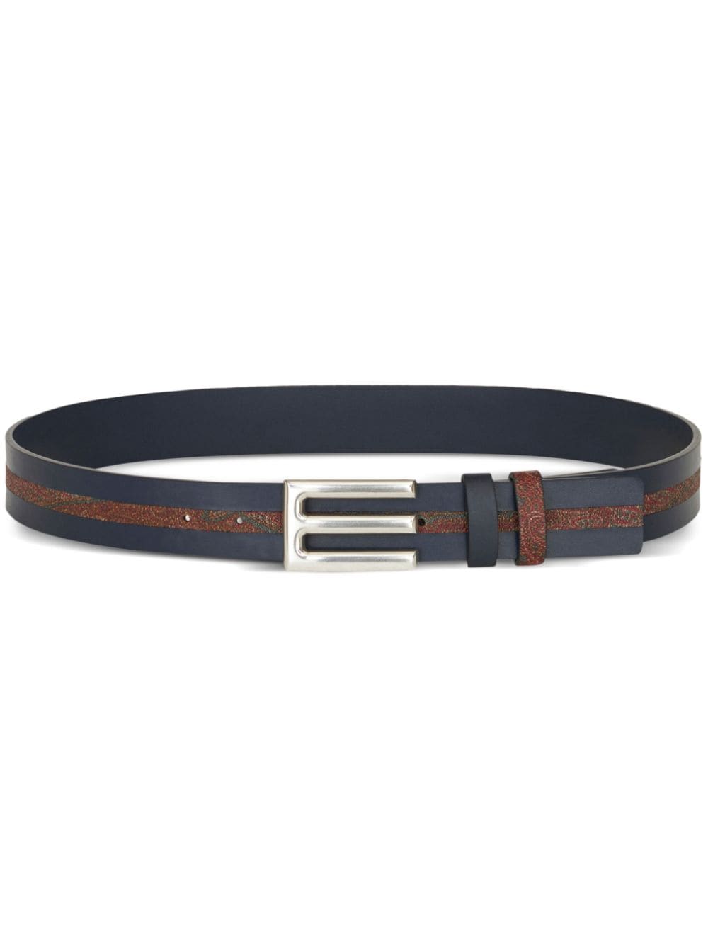 ETRO logo-plaque leather belt - Blue von ETRO