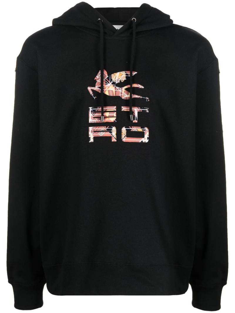 ETRO logo-print detail hoodie - Black von ETRO