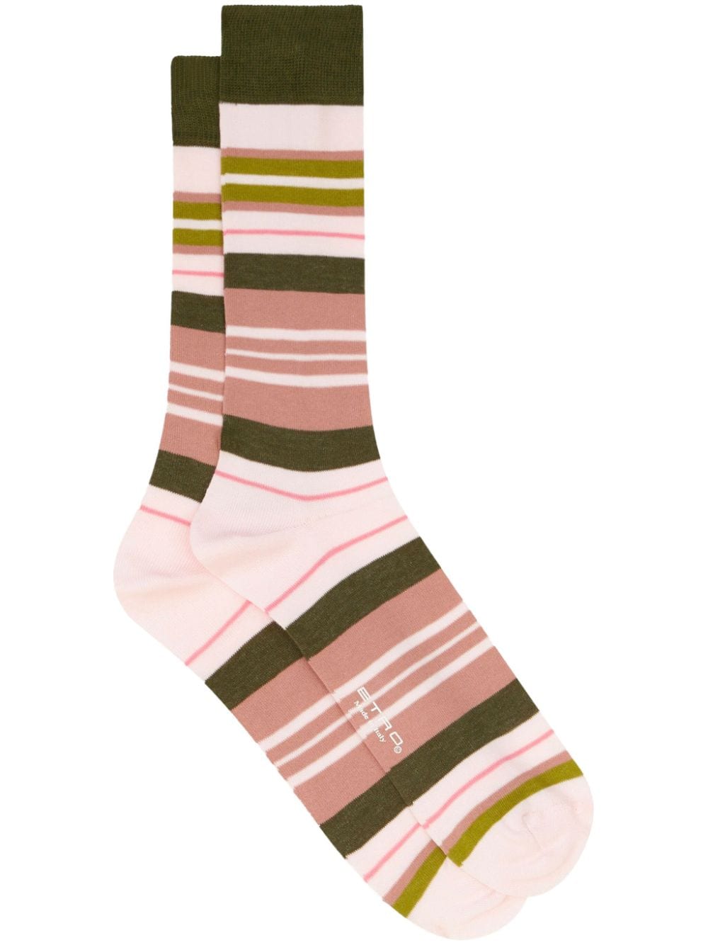 ETRO logo-print striped socks - Green von ETRO