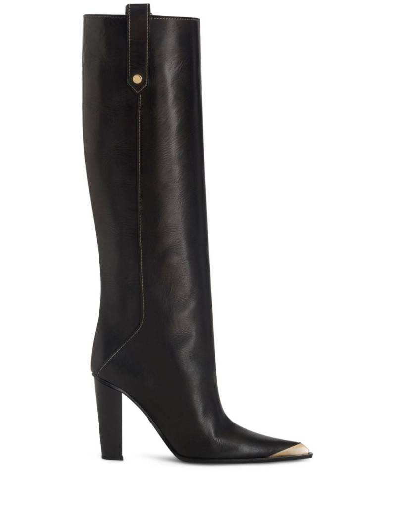 ETRO metallic toe-cap knee-high boots - Black von ETRO