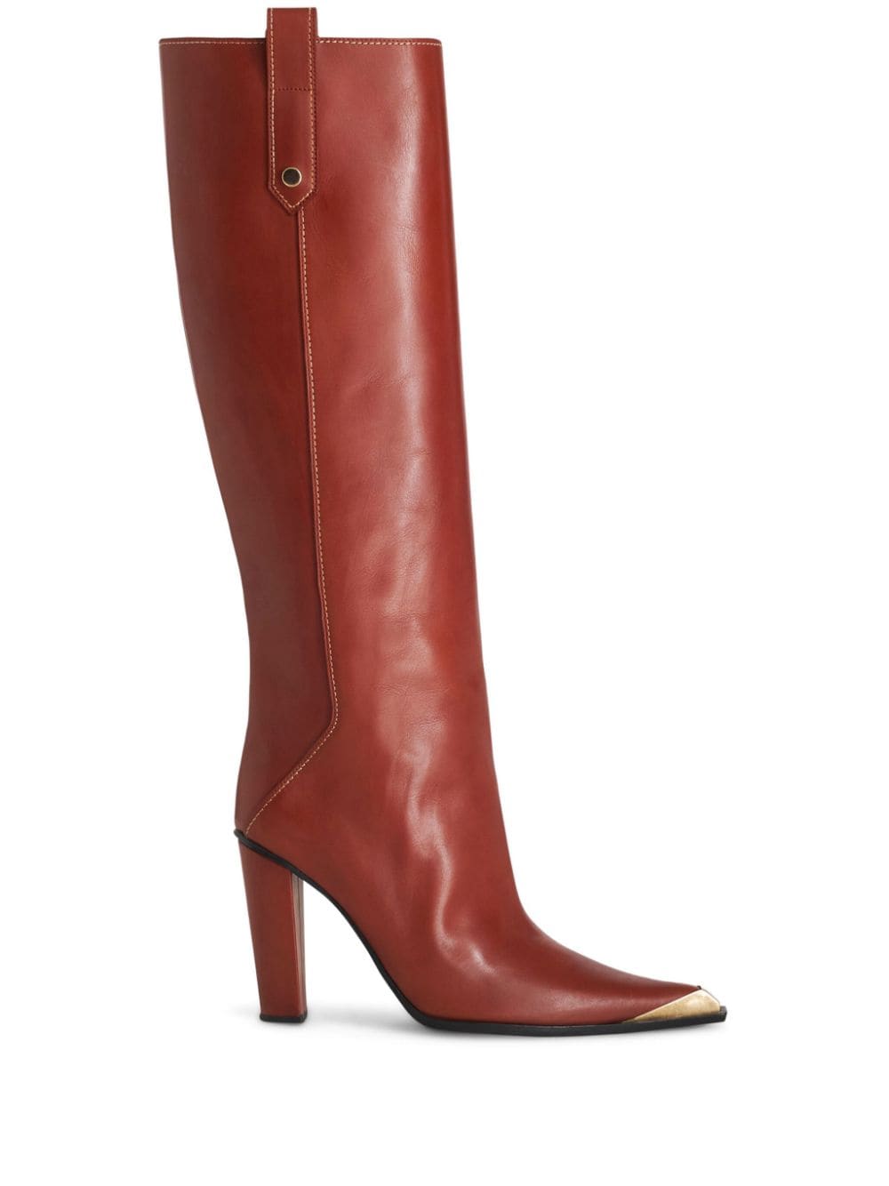 ETRO metallic toe-cap knee-high boots - Red von ETRO