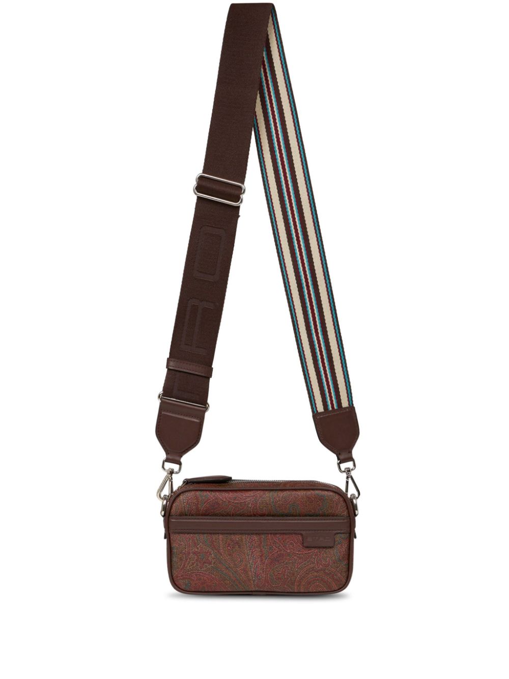 ETRO mini Paisley leather crossbody bag - Brown von ETRO