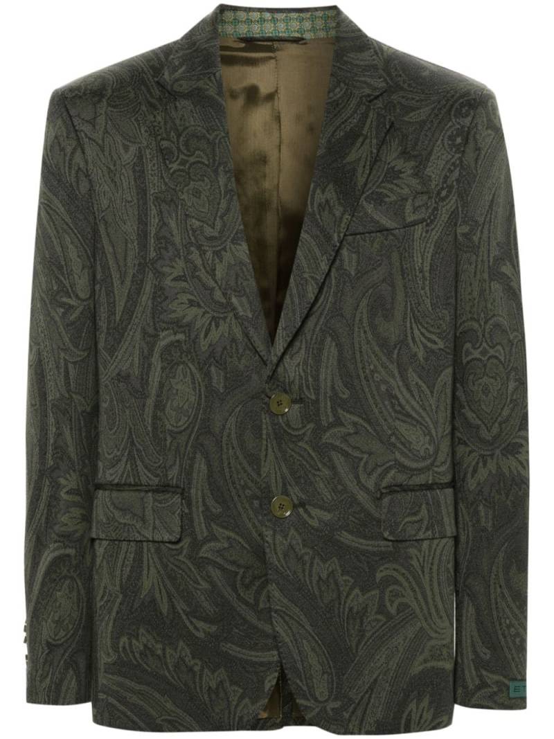ETRO paisley-jacquard blazer - Green von ETRO
