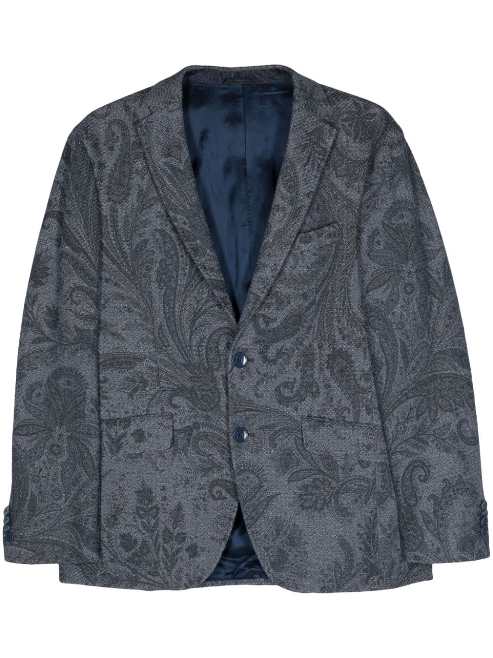 ETRO paisley-jacquard cotton blazer - Blue von ETRO