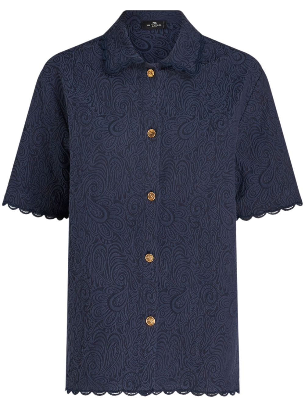ETRO paisley-jacquard cotton-blend shirt - Blue von ETRO