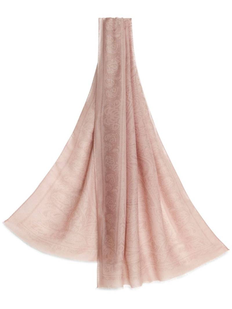ETRO paisley-jacquard frayed scarf - Pink von ETRO